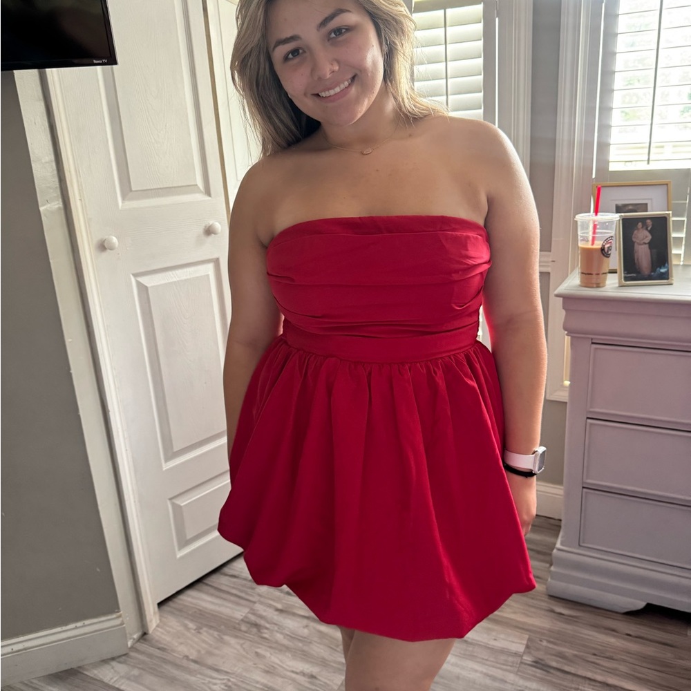 Showpo Red Strapless Mini Dress